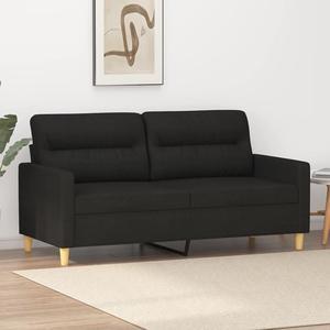 vidaXL Sofa Accent Loveseat Couch 2 Seater Sofa Living Room Seating Black Fabric
