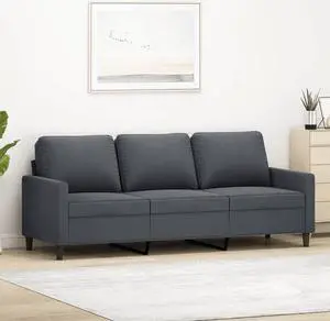 vidaXL Sofa Accent Upholstered 3-Seater Couch Sofa Armchair Dark Gray Velvet