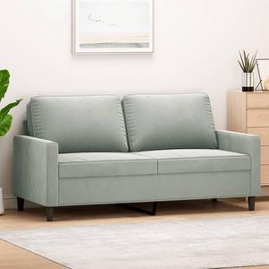 vidaXL Sofa Loveseat Couch Sofa Settee with Throw Pillows Light Gray Velvet
