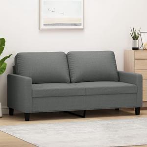 vidaXL Sofa Loveseat Couch Sofa Settee with Throw Pillows Dark Gray Fabric