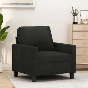 vidaXL Sofa Chair Upholstered Single Sofa Chair for Living Room Black Fabric
