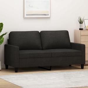 vidaXL Sofa Accent Loveseat Couch 2 Seater Sofa Living Room Seating Black Fabric