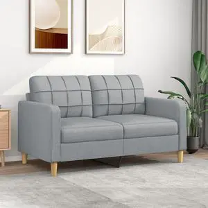 vidaXL Sofa Accent Upholstered Loveseat Couch Sofa Settee Light Gray Fabric