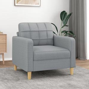 vidaXL Sofa Upholstered Accent Single Sofa Chair with Pillow Light Gray Fabric