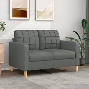 vidaXL Sofa Accent Upholstered Loveseat Couch Sofa Settee Dark Gray Fabric