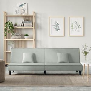 vidaXL Sleeper Sofa Couch Recliner Loveseat Folding Daybed Light Gray Velvet