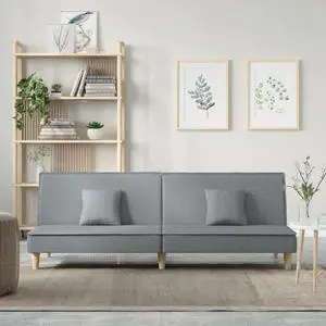 vidaXL Sofa Bed Sleeper Sofa Recliner Couch Bed Sleeper Light Gray Fabric