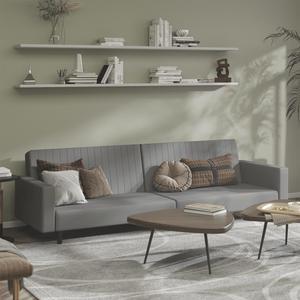 vidaXL 2-Seater Sofa Bed Accent Upholstered Loveseat Couch Light Gray Velvet