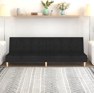 vidaXL 2-Seater Sofa Bed Accent Upholstered Loveseat Sleeper Couch Black Fabric