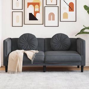 vidaXL Sofa with Cushions 2-Seater Upholstered Couch Loveseat Dark Gray Velvet