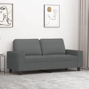 vidaXL 2-Seater Sofa Accent Loveseat Couch for Living Room Dark Gray Fabric