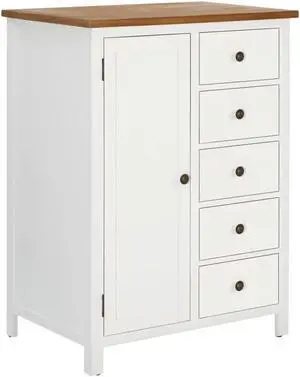 vidaXL Solid Oak Wood Wardrobe Bedroom Wooden Clothes Storage Cabinet Drawer