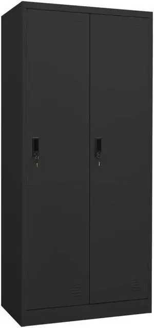 vidaXL Wardrobe Armoire Clothes Storage with 2 Lockable Doors Anthracite Steel