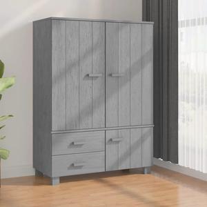 vidaXL Wardrobe Armoire Closet with Shelves HAMAR Dark Gray Solid Wood Pine