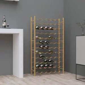 vidaXL Wine Rack for 72 Bottles Storage Wine Bottle Holder Stand Gold Metal
