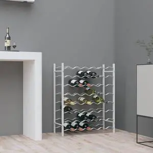 vidaXL Wine Rack for 48 Bottles Storage Wine Bottle Holder Stand White Metal