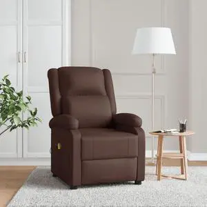 vidaXL Massage Chair Adjustable Reclining Seating Furniture Brown Faux Leather