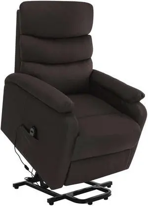 vidaXL Power Lift Recliner Electric Lift Chair for Elderly Dark Brown Fabric
