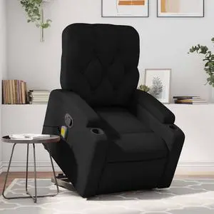 vidaXL Stand up Massage Recliner Chair Power Lift Armchair Black Faux Leather