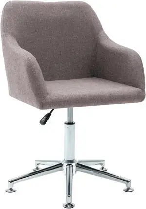 vidaXL Office Chair Swivel Office Chair with Wheels and Arms Taupe Fabric