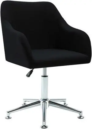 vidaXL Office Chair Swivel Office Chair with Wheels and Arms Black Fabric