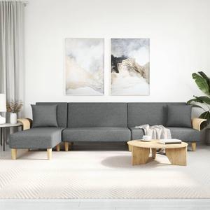 vidaXL Sofa Bed Sleeper Sofa Settee L Shaped Folding Sofa Bed Dark Gray Fabric