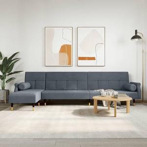 vidaXL Sofa Bed Sleeper Sofa Settee L Shaped Folding Sofa Bed Dark Gray Velvet