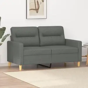 vidaXL Sofa Accent Loveseat Couch Sofa Living Room Seating Dark Gray Fabric