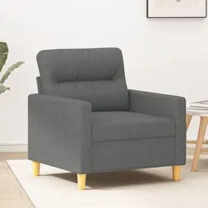 vidaXL Sofa Chair Accent Upholstered Single Sofa Armchair Dark Gray Fabric