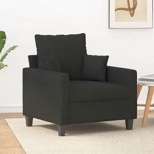 vidaXL Sofa Chair Upholstered Single Sofa Chair for Living Room Black Fabric