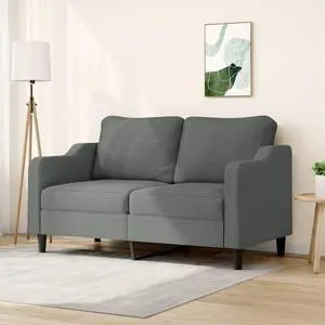 vidaXL Sofa Accent Loveseat Couch Sofa Living Room Seating Dark Gray Fabric