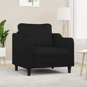 vidaXL Sofa Chair Upholstered Single Sofa Chair for Living Room Black Fabric