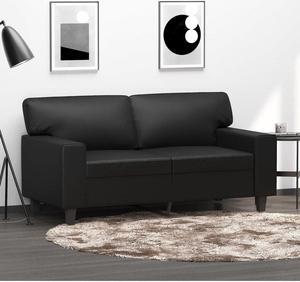 vidaXL Sofa Accent Loveseat Couch Settee 2 Seater Sofa Black Faux Leather