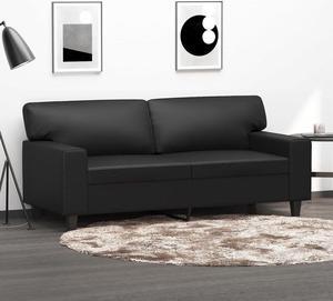vidaXL Sofa Accent Loveseat Couch Settee 2 Seater Sofa Black Faux Leather