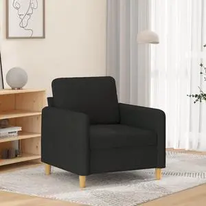 vidaXL Sofa Chair Upholstered Single Sofa Chair for Living Room Black Fabric