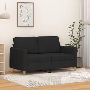 vidaXL Sofa Accent Loveseat Couch 2 Seater Sofa Living Room Seating Black Fabric