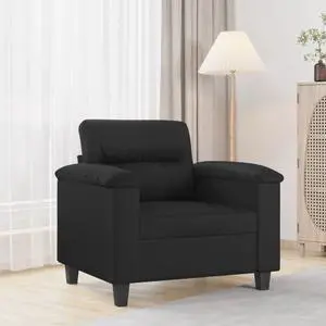 vidaXL Sofa Chair Accent Upholstered Single Sofa Chair Black Faux Leather