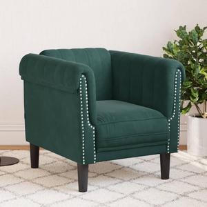 vidaXL Sofa Chair Accent Upholstered Armchair Living Room Dark Green Velvet