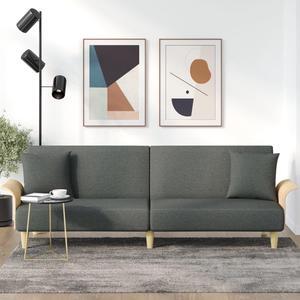 vidaXL Sofa Bed with Armrests Dark Gray Fabric Couch Recliner Folding Daybed
