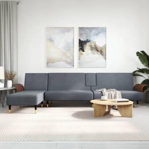 vidaXL Sofa Bed Sleeper Sofa Settee L Shaped Folding Sofa Bed Dark Gray Velvet