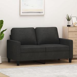vidaXL Sofa Accent Loveseat Couch 2 Seater Sofa Living Room Seating Black Fabric