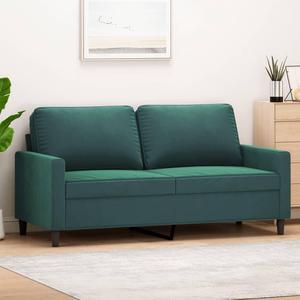 vidaXL 2-Seater Sofa Accent Loveseat Couch Settee for Office Dark Green Velvet