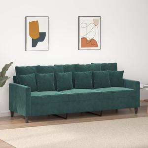 vidaXL 3-Seater Sofa Accent Upholstered Couch Sofa Armchair Dark Green Velvet