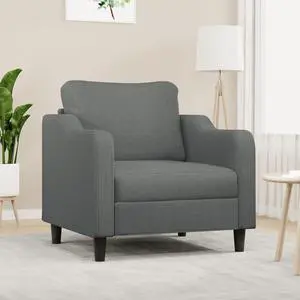 vidaXL Sofa Chair Accent Upholstered Single Sofa Armchair Dark Gray Fabric