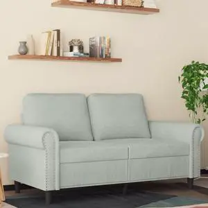vidaXL Sofa Accent Loveseat Couch Sofa Living Room Seating Light Gray Velvet