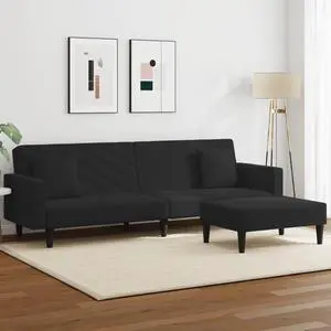 vidaXL Sofa Set with Pillows Settee Living Room Furniture 2 Piece Black Velvet