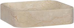 vidaXL Sink Bathroom Wash Basin Vessel Sink Cream 15.7"x15.7"x3.9" Marble