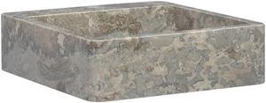 vidaXL Sink Bathroom Wash Basin Vanity Vessel Sink Gray 15.7"x15.7"x4.7" Marble
