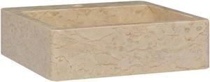 vidaXL Sink Bathroom Wash Basin Vessel Sink Cream 15.7"x15.7"x4.7" Marble
