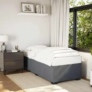 vidaXL Bed Frame without Mattress Upholstered Bedstead Dark GrayÂ Twin Velvet